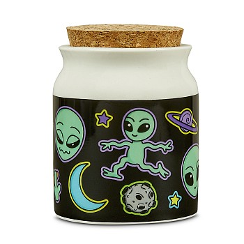 Mini Stash jar with Alien - Spaceship design in 12 pc display